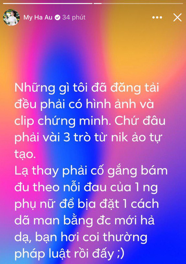 Âu Hà My lên tiếng giữa đêm, bóng gió nói ai đó bịa đặt dã man-2