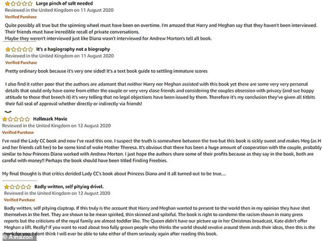 Vừa mới phát hành, sách về nhà Sussex bị độc giả chê bai tơi tả, đánh giá 1 sao khiến Meghan Markle tiêu tan giấc mộng đẹp-2