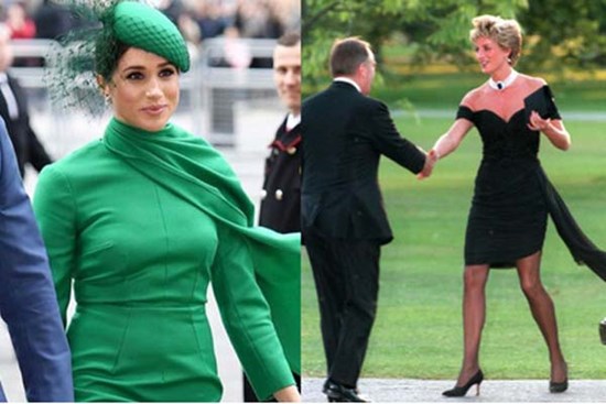 Meghan Markle bị tố cố tình bắt chước mẹ chồng Diana khi diện 