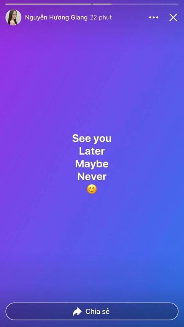 Giữa đêm Hương Giang đăng status Hẹn gặp lại, nhưng có thể là không bao giờ, mượn bài hát BLACKPINK nói với ai đây?-1
