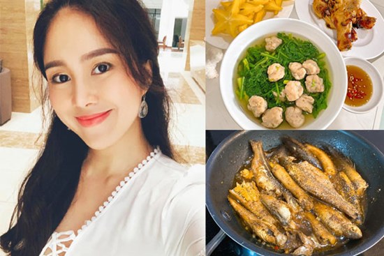 Lê Phương khoe mâm cơm chuẩn ngon-bổ-rẻ: Cá chồng đi câu, vợ chỉ việc trổ tài