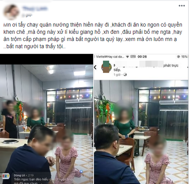 Xôn xao clip cô gái trẻ bị chủ quán nướng ở Bắc Ninh đe dọa, nhục mạ, bắt quỳ gối xin lỗi rồi livestream lên MXH vì dám bóc phốt đồ ăn có sán-1