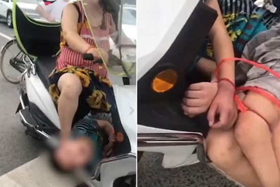 Người phụ nữ chở theo một cậu bé bị trói nghi là bắt cóc, cảnh sát liền chặn lại nhưng chân tướng sự việc khiến họ ngẩn người