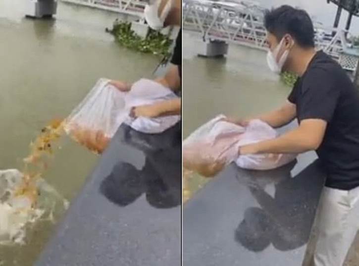 Thiếu gia Phan Thành bị nhắc nhở khi thả cá phóng sinh tháng cô hồn-1