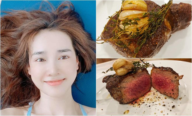 Đến nhà Nhã Phương chơi, Thuý Ngân được Trường Giang đích thân vào bếp, đãi thịt ú ụ-13