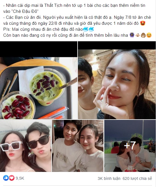 Ăn chè đậu đỏ ngày Thất tịch nửa tháng sau bạn trai rơi trúng người là có thật: Bài đăng hút 10k like trong nháy mắt của cô nàng tưởng lạ mà quen-1