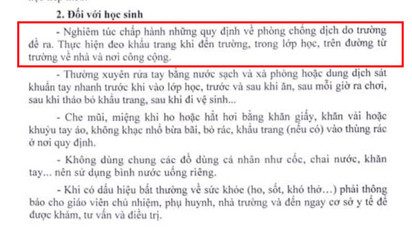 Quy định của Sở GD-ĐT khi năm học mới bắt đầu: Học sinh đeo khẩu trang trong lớp học và đảm bảo giãn cách-3