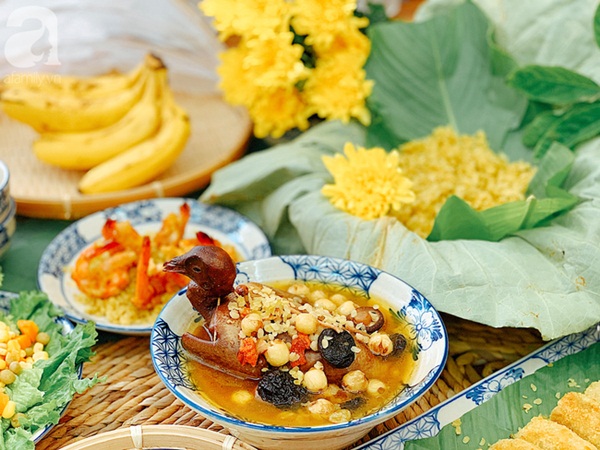 9x Hà Nội chia sẻ mâm cơm cuối tuần ngon đẹp đến ngỡ ngàng, tất cả các món đều được làm từ cốm!-4