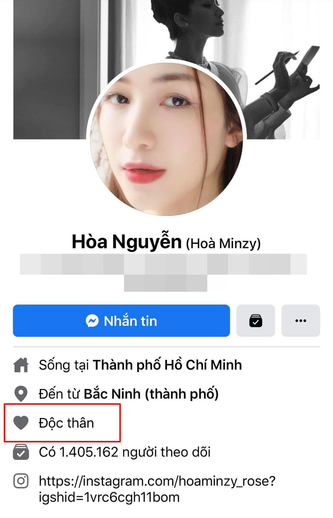 Phát hiện Hòa Minzy và bạn trai thiếu gia cùng công khai độc thân trên trang cá nhân, chuyện gì đây?-1