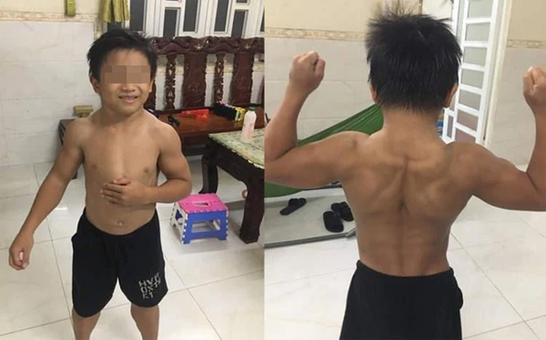 Cậu bé 10 tuổi người Việt không tập luyện vẫn cuồn cuộn cơ bắp 6 múi-1