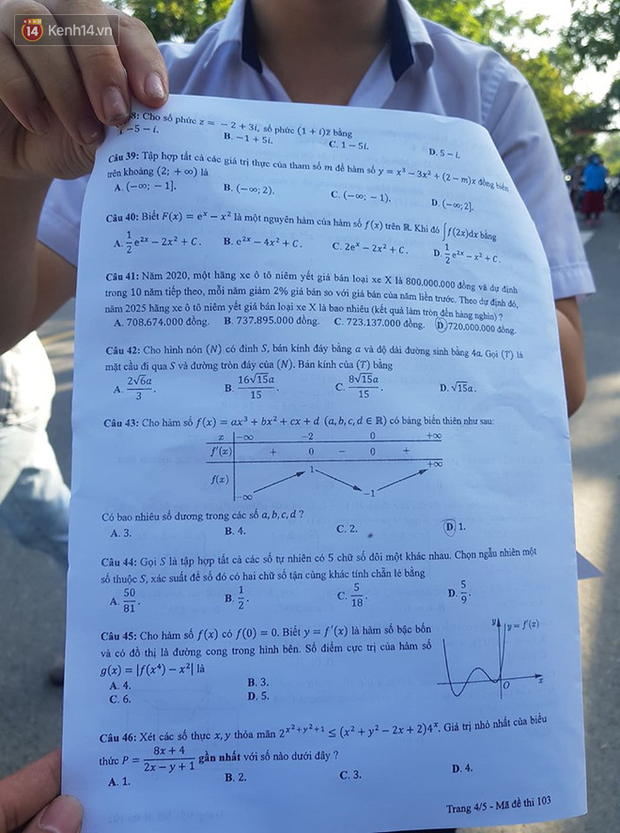 Đề thi tốt nghiệp THPT Quốc gia môn Toán đợt 2: Vừa sức, không khó-3