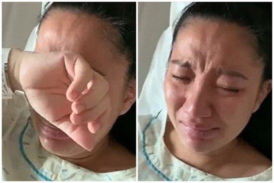 Con vừa sinh 1 ngày, vợ Lê Dương Bảo Lâm da xanh môi nhợt nhạt ôm mặt khóc nức nở