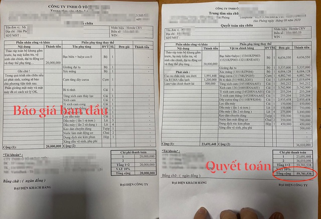 Đi sửa ô tô, nhận hoá đơn thanh toán sốc”-1