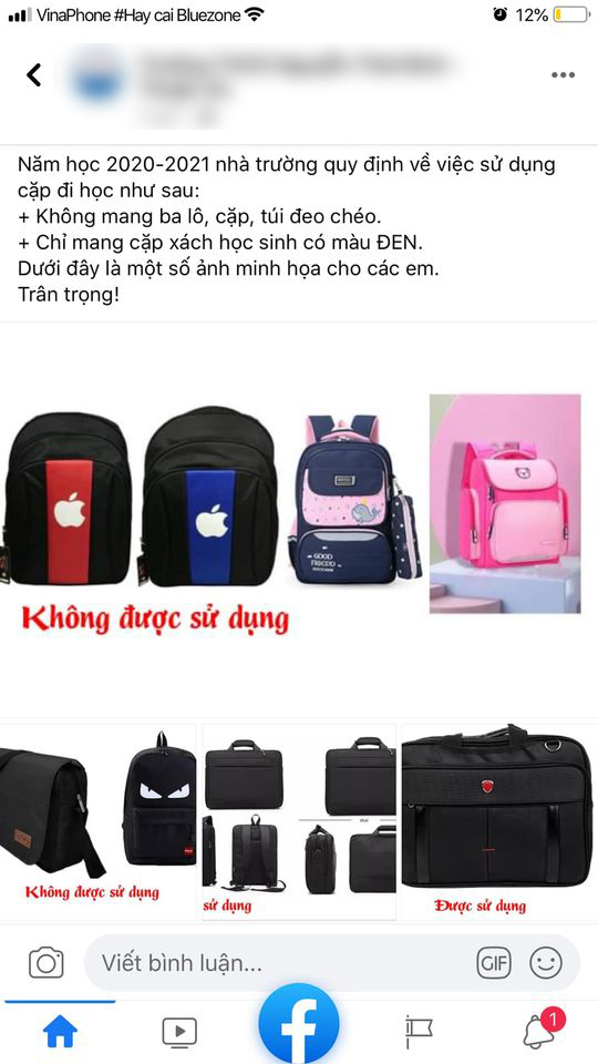 Một trường THCS gây tranh cãi dữ dội vì yêu cầu học sinh chỉ được mang cặp sách đen, hiệu trưởng đã lên tiếng-1