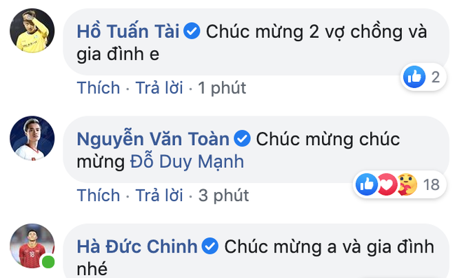 Dàn sao tuyển Việt Nam thi nhau chúc mừng Duy Mạnh lên chức, bố Quỳnh Anh cũng khoe ảnh bế cháu đầy hạnh phúc-2