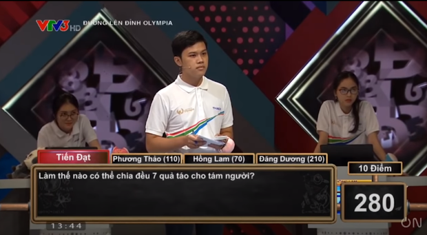 Xuất hiện câu hỏi gây lú khiến thí sinh Olympia bó tay nhưng đáp án lại dễ bất ngờ: Chia đều 7 quả táo cho 8 người?-1