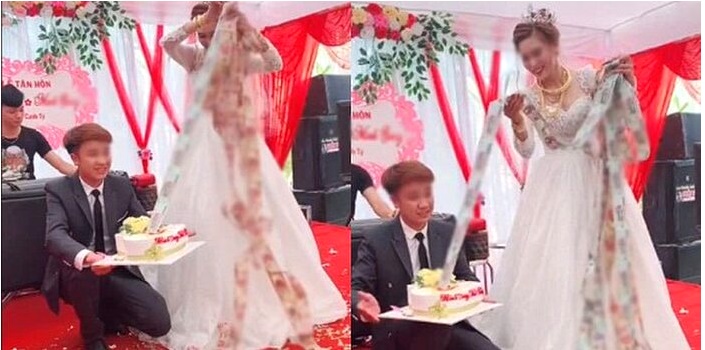 Cô dâu nặng gánh vào ngày cưới: Vừa đeo vàng nặng trĩu, vừa được chồng tặng bánh kem chứa cả dây tiền-2
