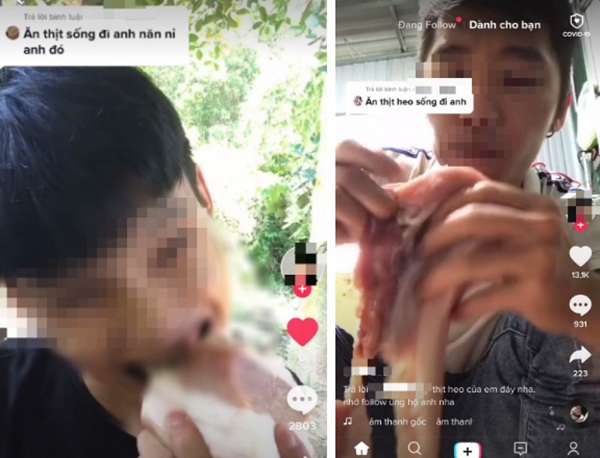 Dân mạng phẫn nộ trước loạt clip khoe chiến tích ăn cả tảng thịt sống câu follow phản cảm trên TikTok-1