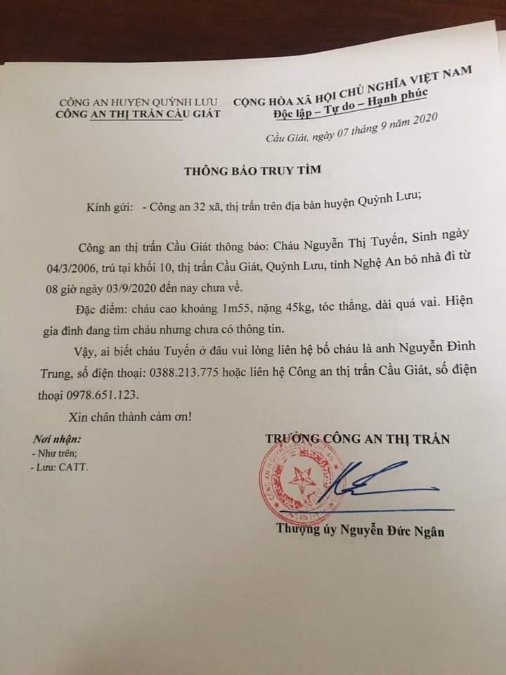 Nữ sinh lớp 9 ở Nghệ An mất tích bí ẩn trước ngày khai giảng-3