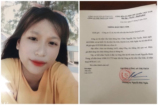 Nữ sinh lớp 9 xinh đẹp mất tích” nhiều ngày đã gọi điện về cho mẹ-2