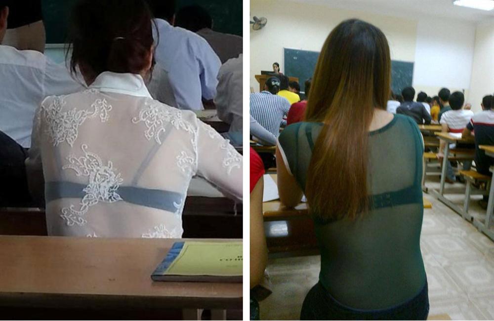 Hết hồn với những pha ăn mặc phản cảm nơi giảng đường: Ngắn cũn, xuyên thấu cắt khoét lộ nội y, đến áo dài cũng không được tha-5