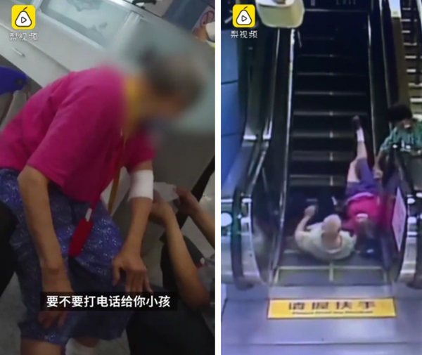 Cảnh tượng thót tim khi 2 cụ già hơn 70 tuổi ngã tại thang cuốn, càng hoang mang hơn với nguyên nhân họ cự tuyệt báo tin cho con cháu-2