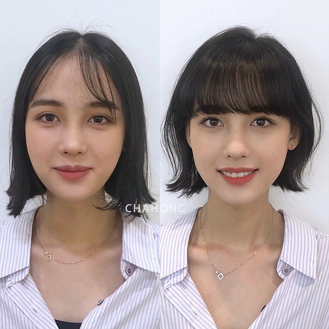 Combo tóc + tóc mái có khả năng tạo khối cho từng dáng mặt, các nàng áp dụng là xinh hơn vài chân kính-9