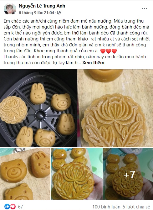 Còn vài tuần nữa là Trung thu, trình độ làm bánh nướng bằng nồi chiên không dầu của các chị em đã đạt đỉnh cao thế này rồi-23