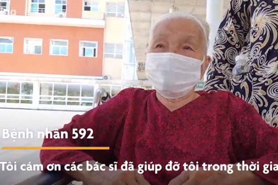 Cụ bà 100 tuổi khỏi Covid-19: 'Tôi chúc mọi người thật nhiều sức khoẻ'