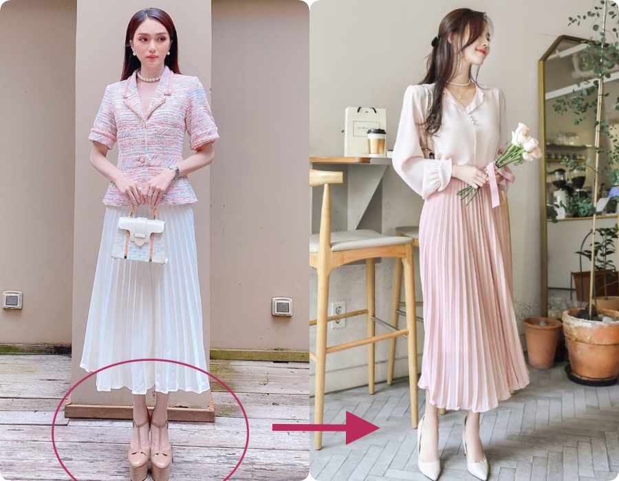 Diện váy điệu đà như nàng tiểu thư đài các, Hương Giang lại bị dìm bởi chính đôi cao gót nặng trịch: Tiết chế đôi chút nhìn sẽ thanh thoát hơn nhiều-4