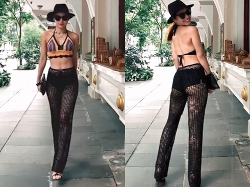 Phương Trinh Jolie diện quần tất giấy mỏng tang chụp hình phản cảm-5