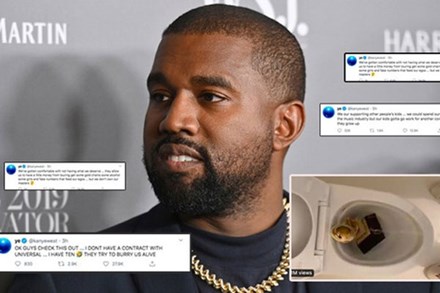 Kanye West điên cuồng đăng clip đi tiểu lên cúp Grammy kèm 168 bài đăng 
