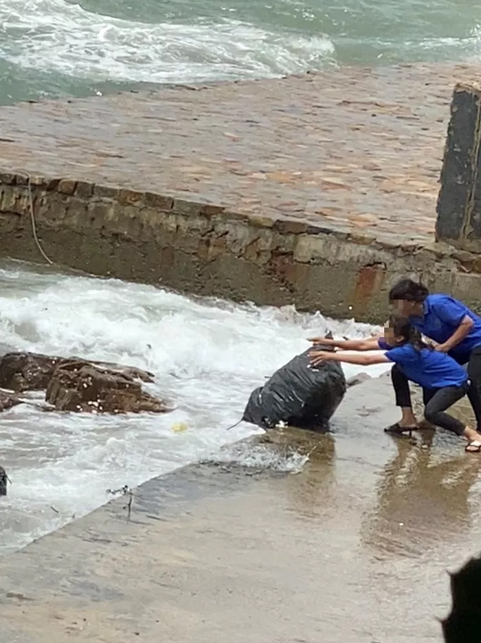 Chủ quán cà phê vứt hàng tải rác xuống biển Vũng Tàu: Rác từ đại dương trôi vào, nhân viên thu gom trả lại xuống biển-2