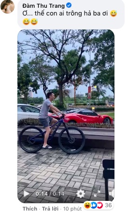 Cường Đô La than thở việc ở nhà chăm con gái cho Đàm Thu Trang lái siêu xe bạc tỉ đi cafe chiều chủ nhật-2