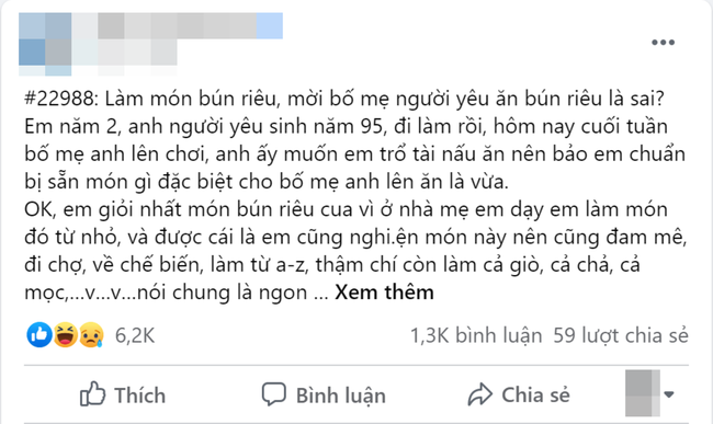 Nấu bún riêu ngon như ngoài hàng đãi bố mẹ chồng tương lai, gái đảm tưởng được khen nào ngờ bị chê vì lý do ai cũng tức thay!-1