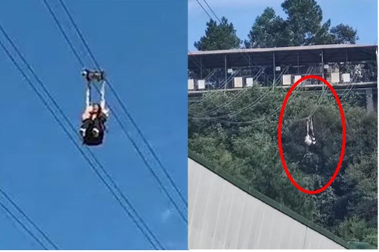 Người phụ nữ treo lơ lửng giữa không trung sau đó rơi khỏi cáp treo, khoảnh khắc cuối cùng của nạn nhân khiến ai cũng ám ảnh