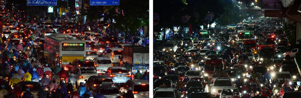 Đường phố Hà Nội đang ùn tắc kinh hoàng hàng giờ liền sau trận mưa lớn, dân công sở kêu trời vì không thể về nhà-4