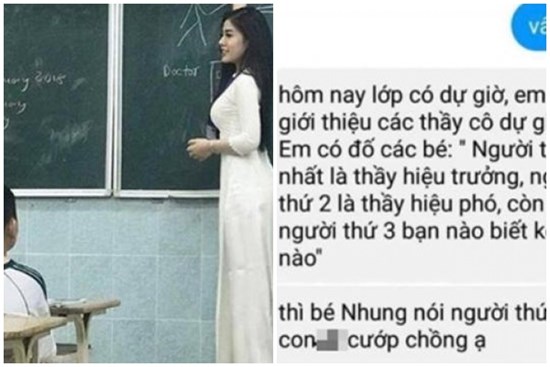 Thầy hiệu trưởng đang dự giờ, cô giáo đố một câu thì ngượng đỏ mặt nghe học sinh trả lời