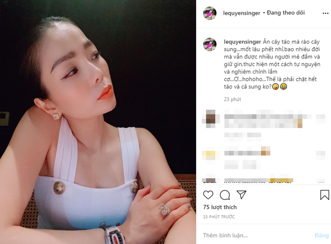 Lệ Quyên tiếp tục có động thái lạ khi bóng gió: Ăn cây táo mà rào cây sung... thế là phải chặt hết táo cả sung không?-1