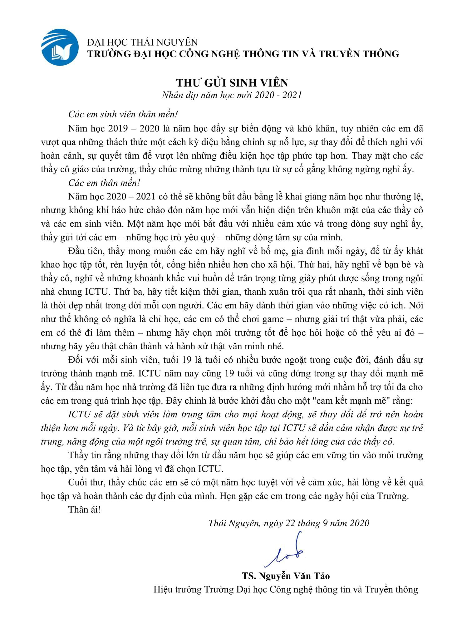 Bức thư nghìn like gây bão, thầy hiệu trưởng xui” sinh viên hãy chơi game hoặc yêu ai đó-1