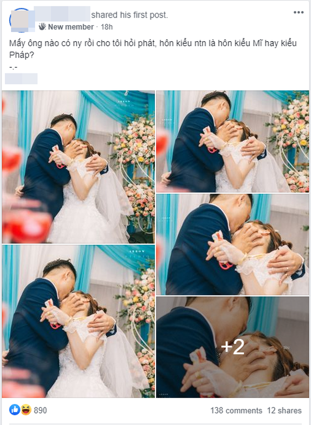 Chú rể trao cho cô dâu nụ hôn mãnh liệt trong ngày cưới, nhìn tư thế và bàn tay phải khiến nhiều người khó hiểu-1