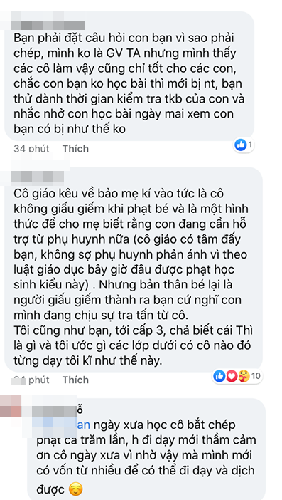 Ấm ức vì con bị cô giáo bắt chép phạt 20 lần, bà mẹ lên mạng tố cáo nhưng không ngờ các vị phụ huynh khác đều có chung một câu trả lời-8