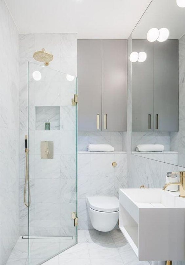 Cách trang trí phòng tắm nhỏ siêu tiết kiệm diện tích lại đẹp sang chảnh từng centimet-3