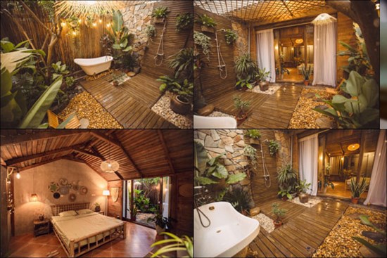 Cô gái tự tay thiết kế phòng tắm độc đáo nhất Vịnh Bắc Bộ, nhìn qua cứ ngỡ resort nơi nào!