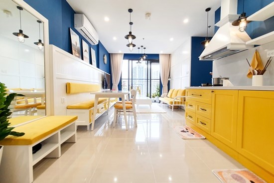 Căn hộ 75m² tràn đầy sức sống với cách phối màu vàng - xanh tinh tế có chi phí hoàn thiện 270 triệu đồng ở Hà Nội