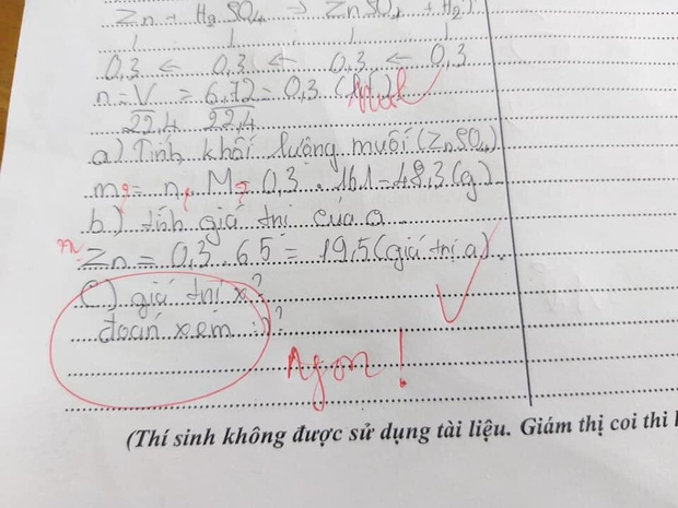 Làm kiểm tra mà bắt cô đoán đáp án, học trò bị đáp lại bằng một từ cực chất-1
