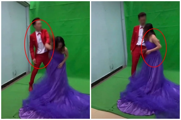 Chú rể to tiếng quát mắng người phụ nữ có tuổi trong hôn lễ, không thèm cầm váy giúp vợ và thái độ thật khó tin của cô dâu-5