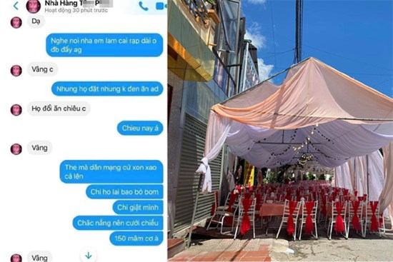 Diễn biến mới vụ bùng 150 mâm cỗ cưới: Nhà hàng ở Điện Biên chính thức lên tiếng về tin nhắn 'họ đổi sang ăn chiều'