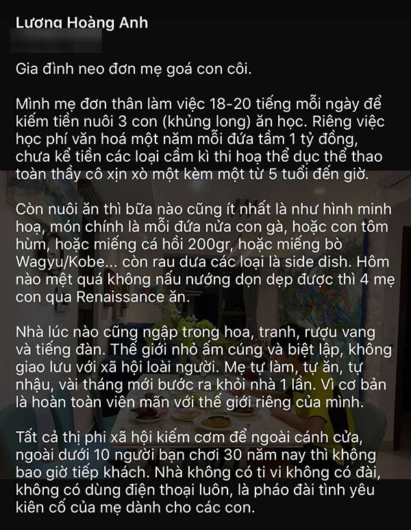 Vợ cũ Huy Khánh: Con chị tiền học 1 tỷ/năm, nuôi ăn mỗi bữa tôm hùm, cá hồi, bò Wagyu-6