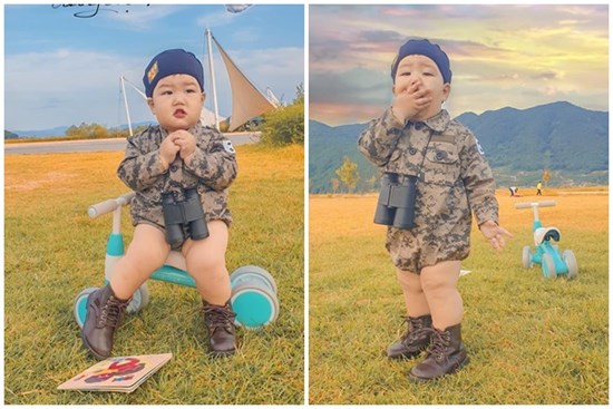 Bé 1 tuổi nhập vai